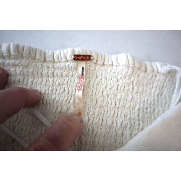 Free People OB1671740 Women's Sz L Ivory Fun In The Sun Sleeveless Cotton Top - Picture 3 of 5